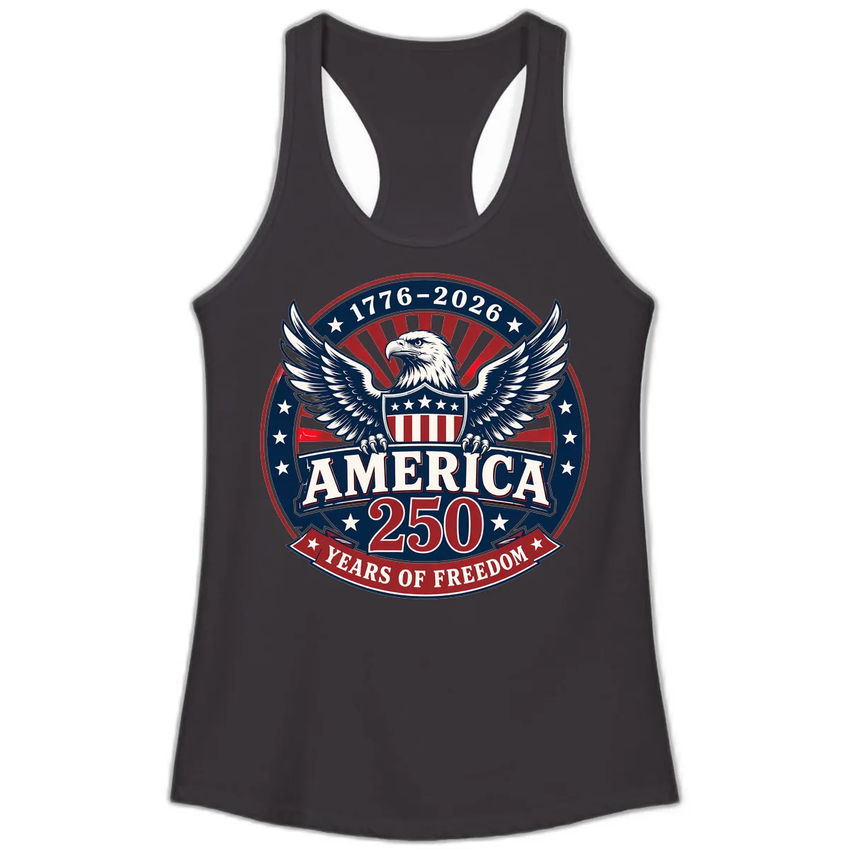 America 250 Years Of Freedom Celebration Ladies Tank in Black